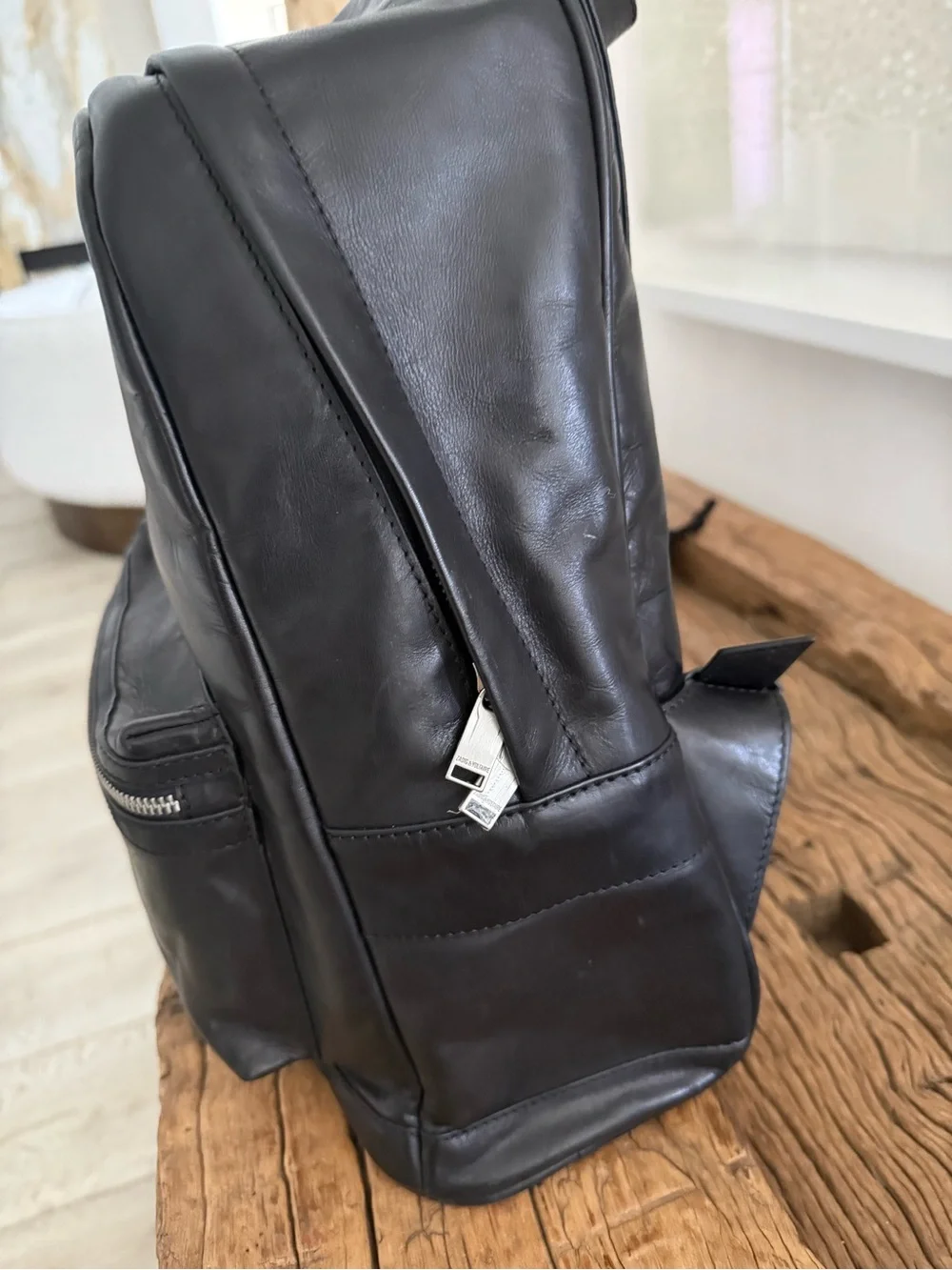 ZADIG&VOLTAIRE Black Leather Backpack - Sleek Everyday Carry